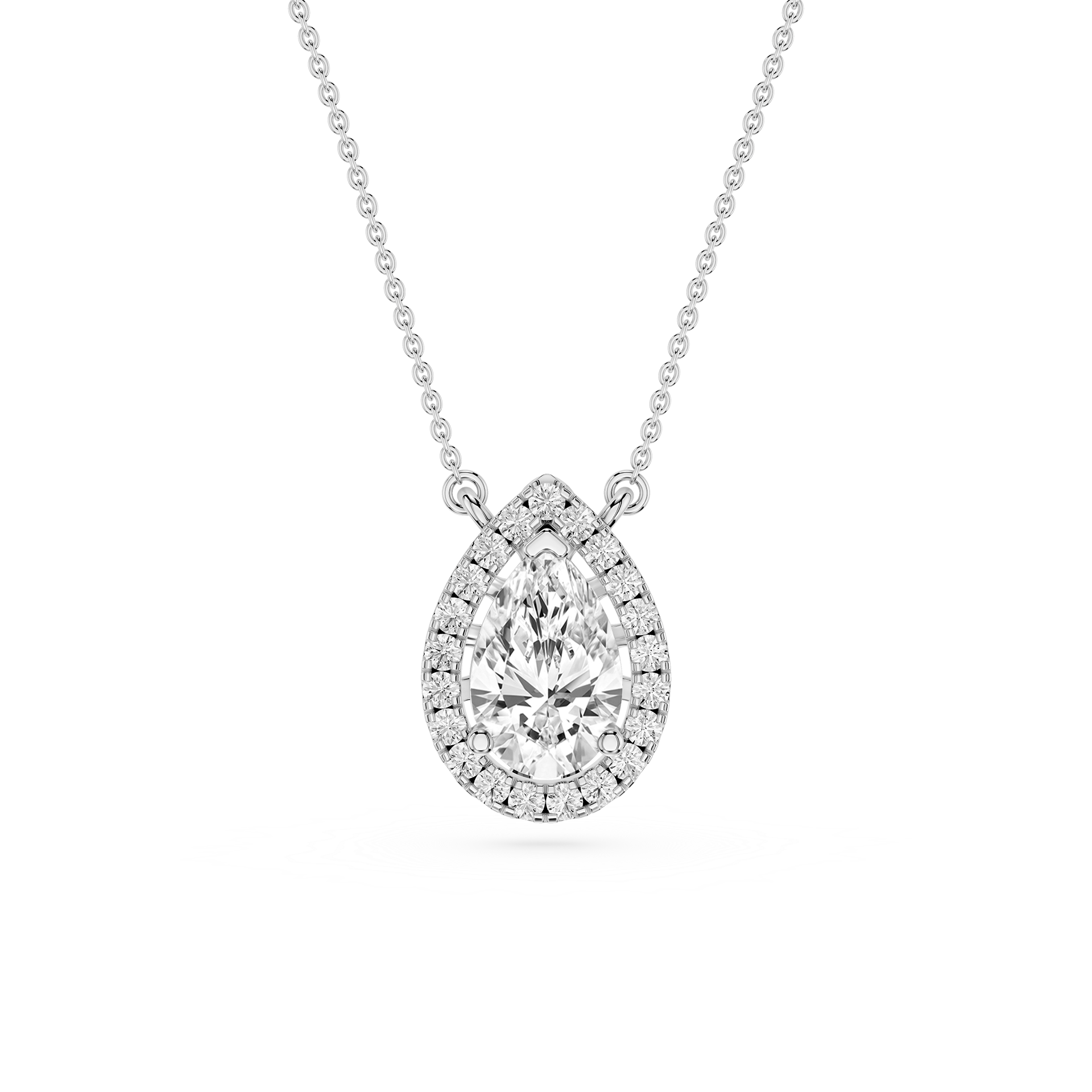 Pear Lab Grown Diamond Halo Pendant