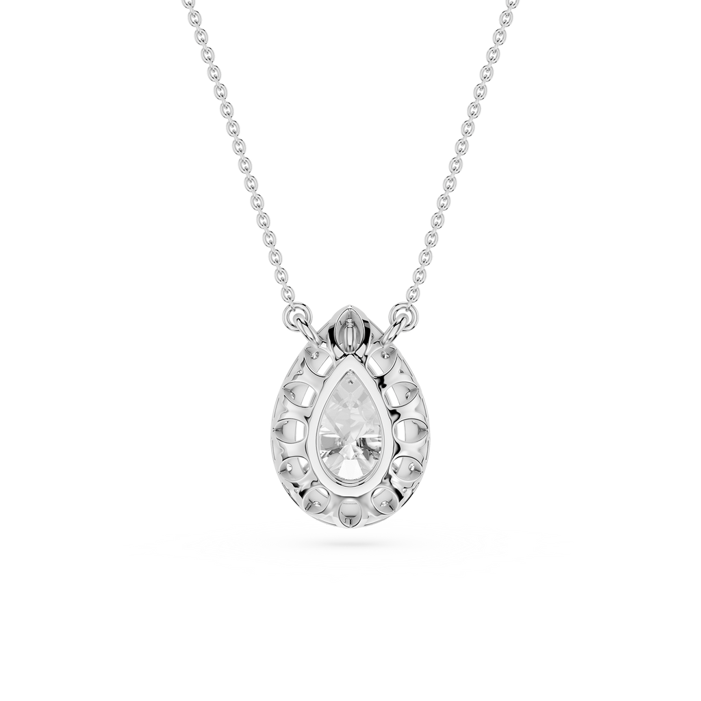 Pear Lab Grown Diamond Halo Pendant