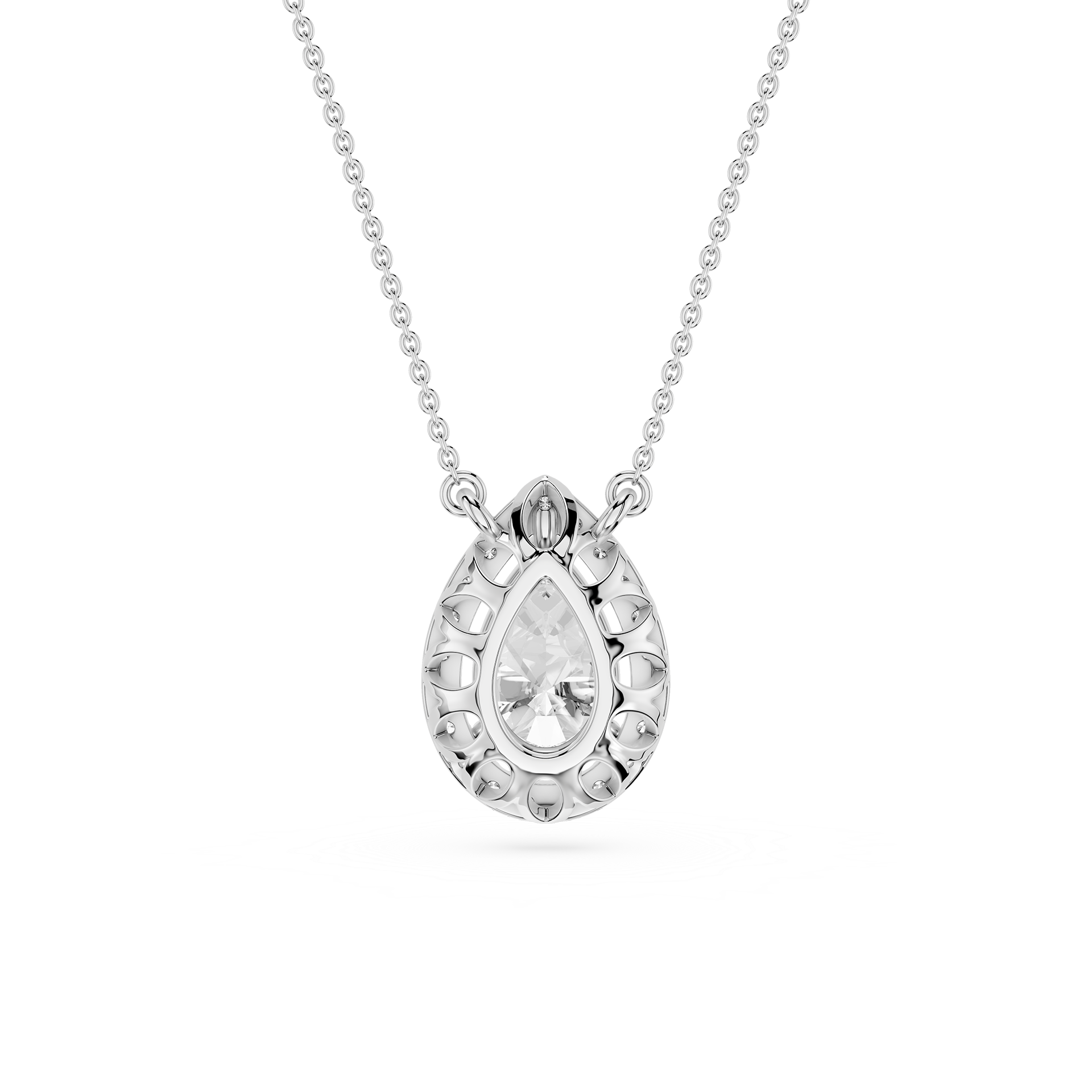 Pear Lab Grown Diamond Halo Pendant