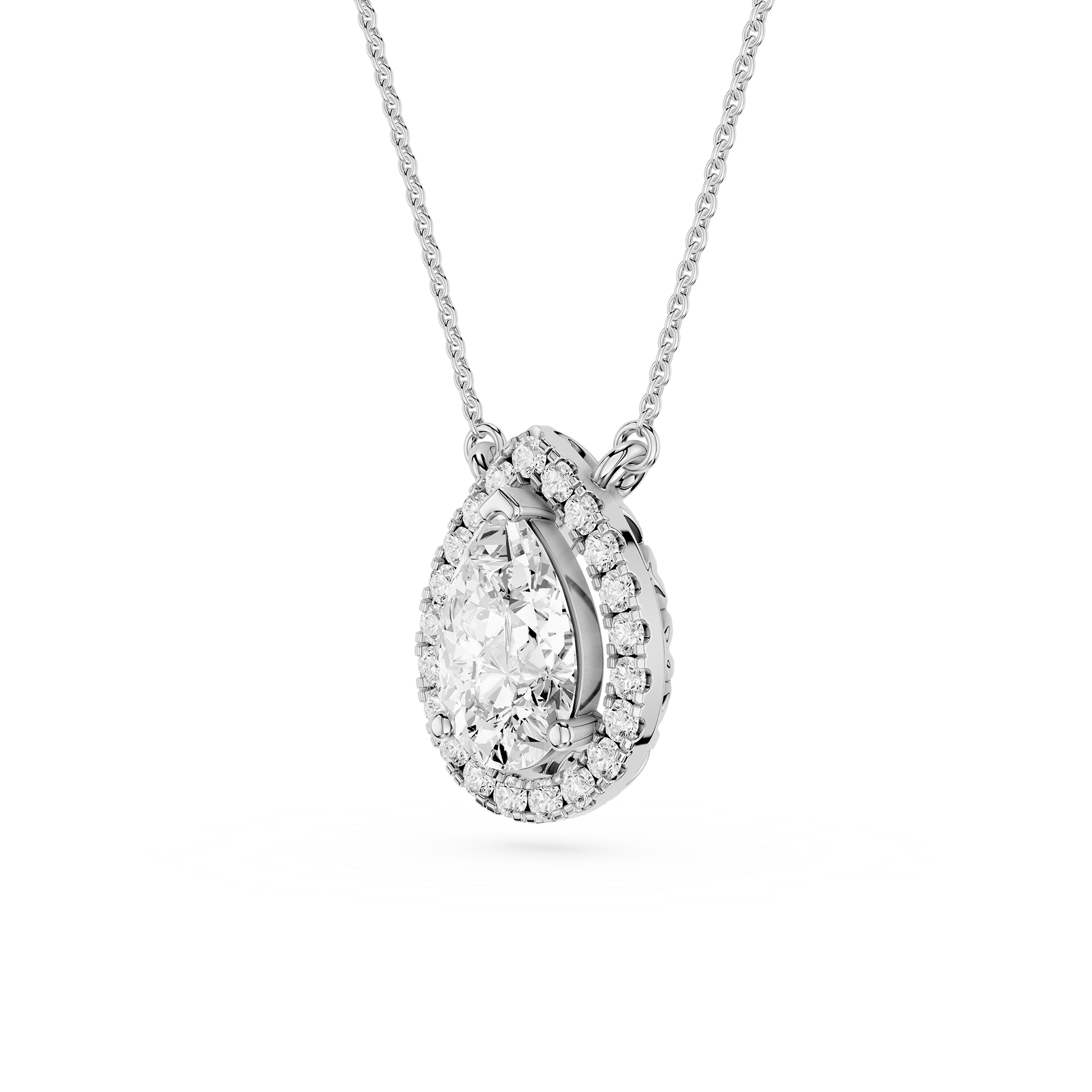 Pear Lab Grown Diamond Halo Pendant