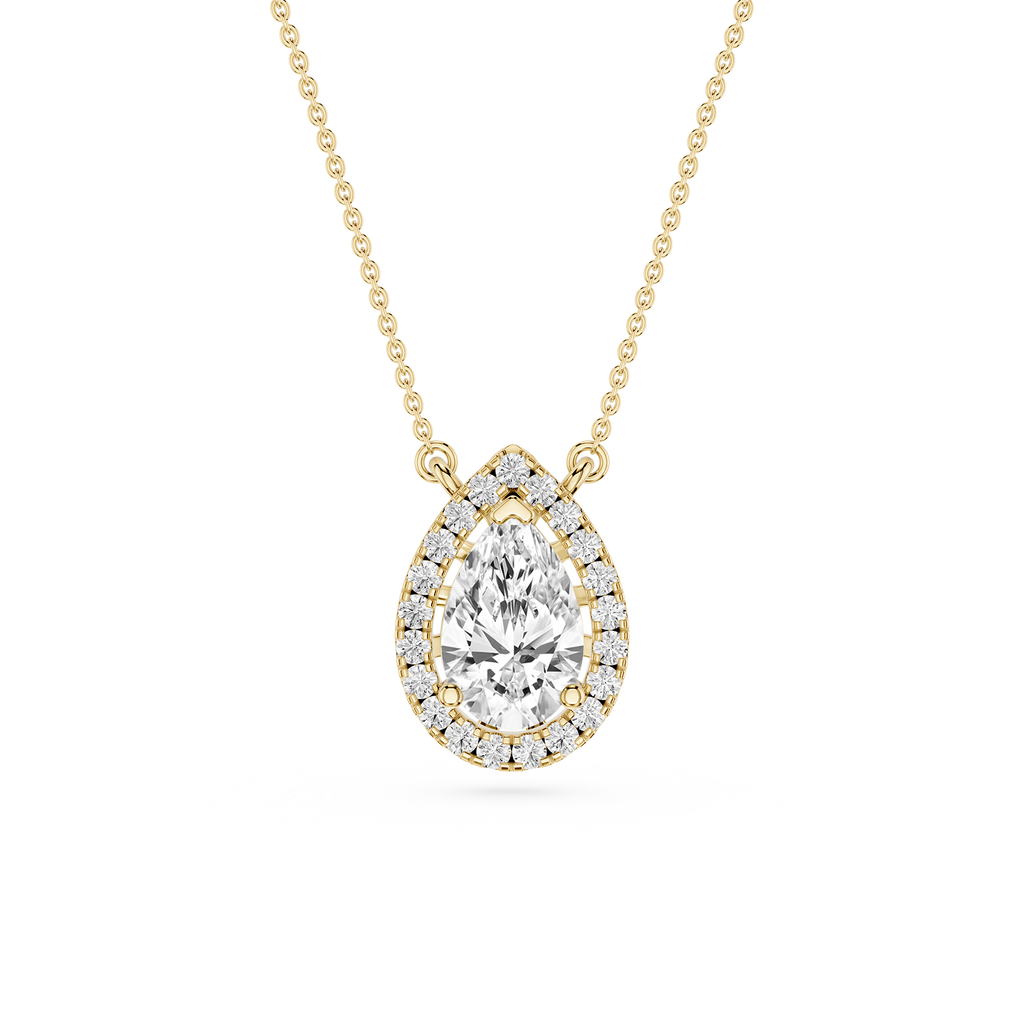 Pear Lab Grown Diamond Halo Pendant