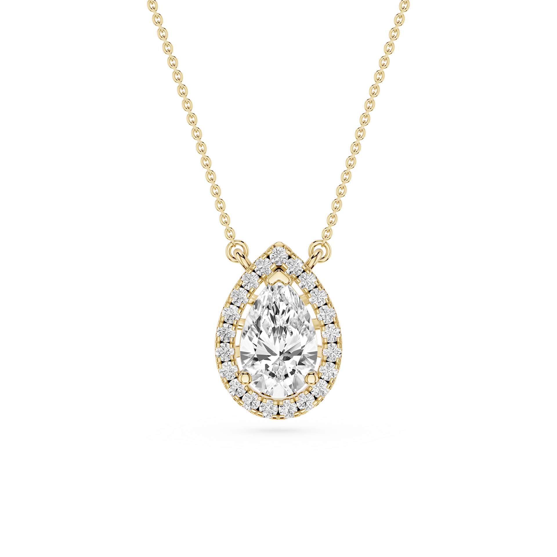 Pear Lab Grown Diamond Halo Pendant