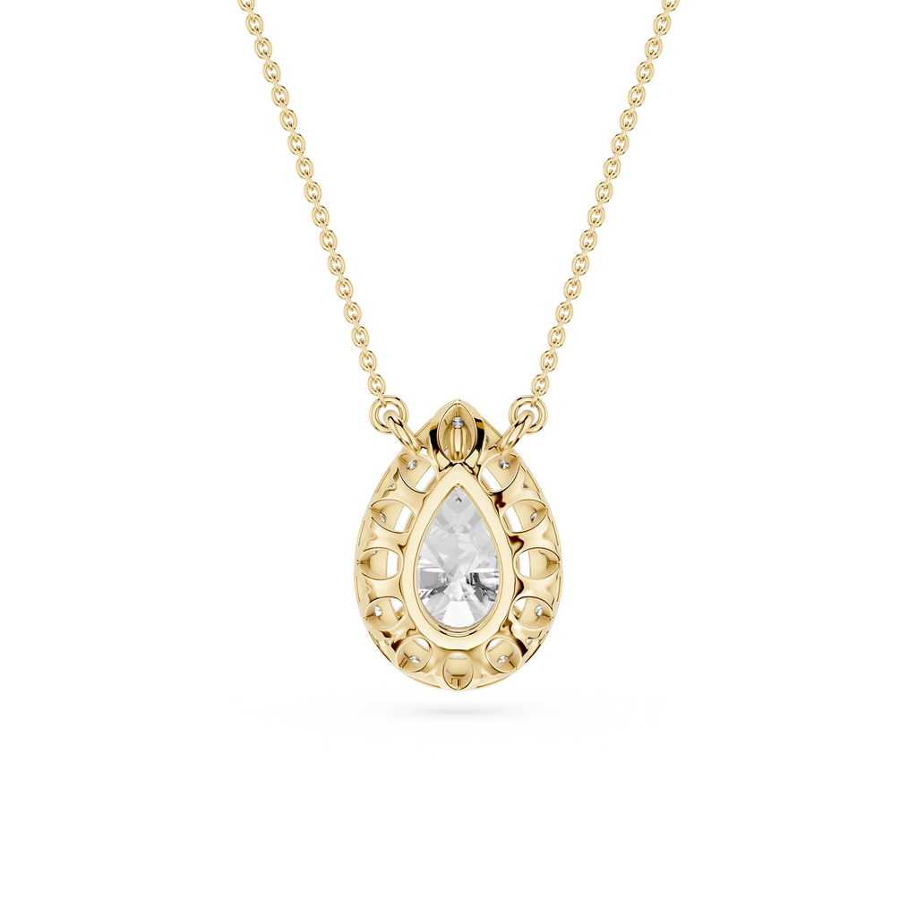 Pear Lab Grown Diamond Halo Pendant