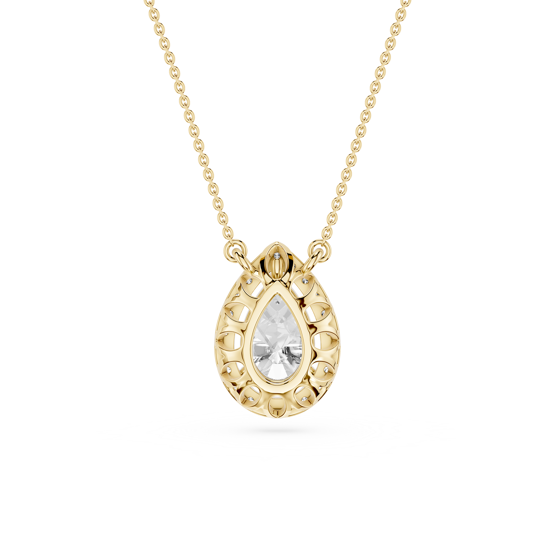Pear Lab Grown Diamond Halo Pendant