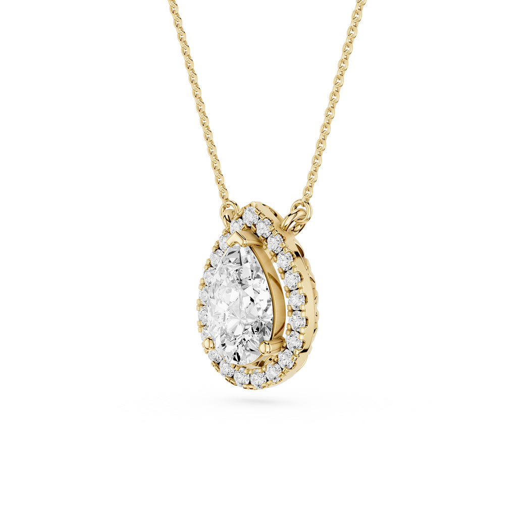 Pear Lab Grown Diamond Halo Pendant