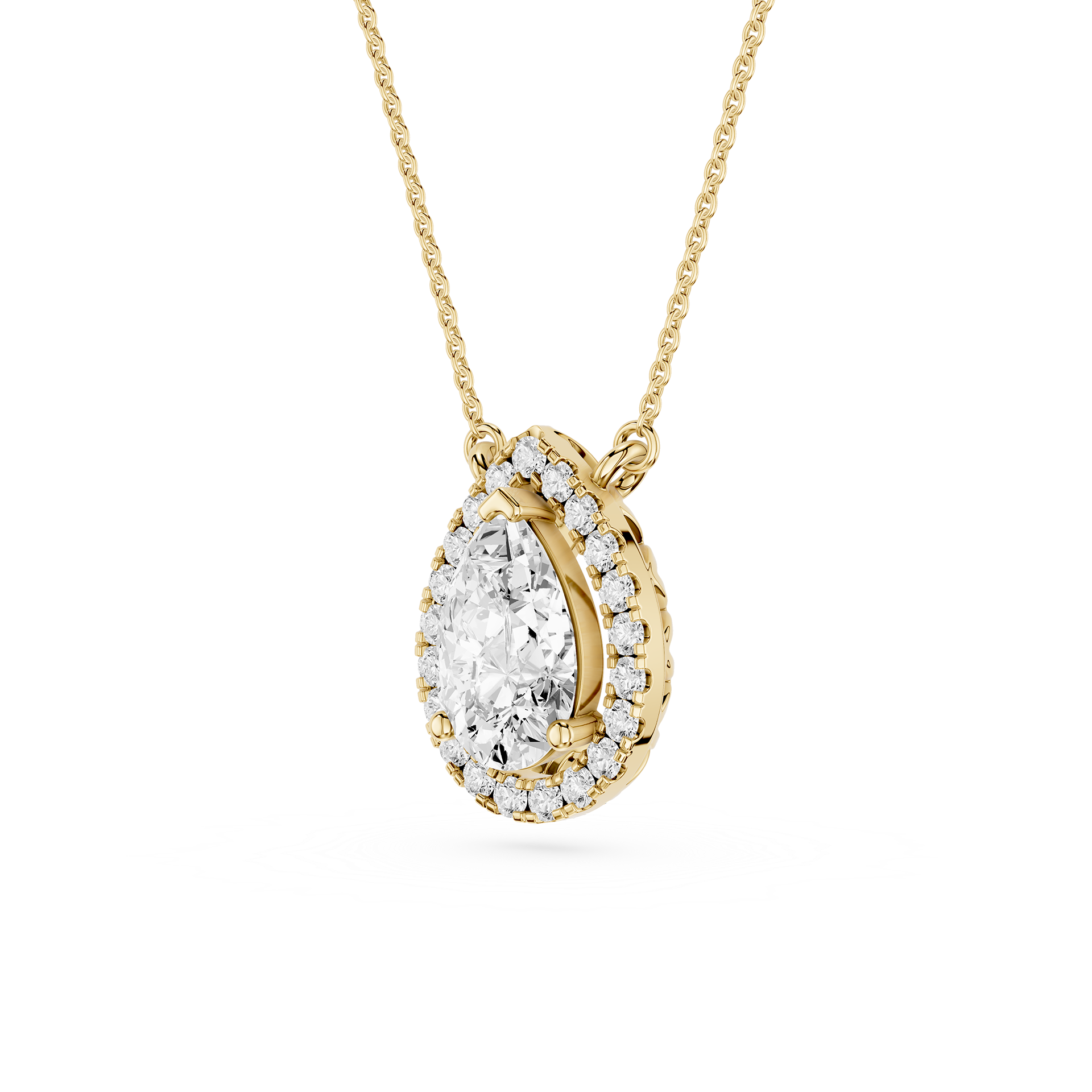 Pear Lab Grown Diamond Halo Pendant