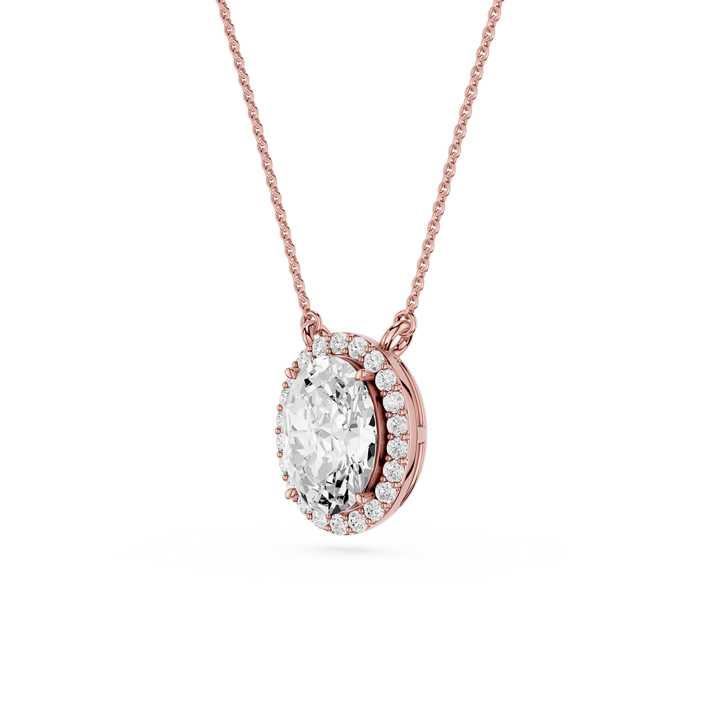 Oval Halo Lab Grown Diamond Pendant