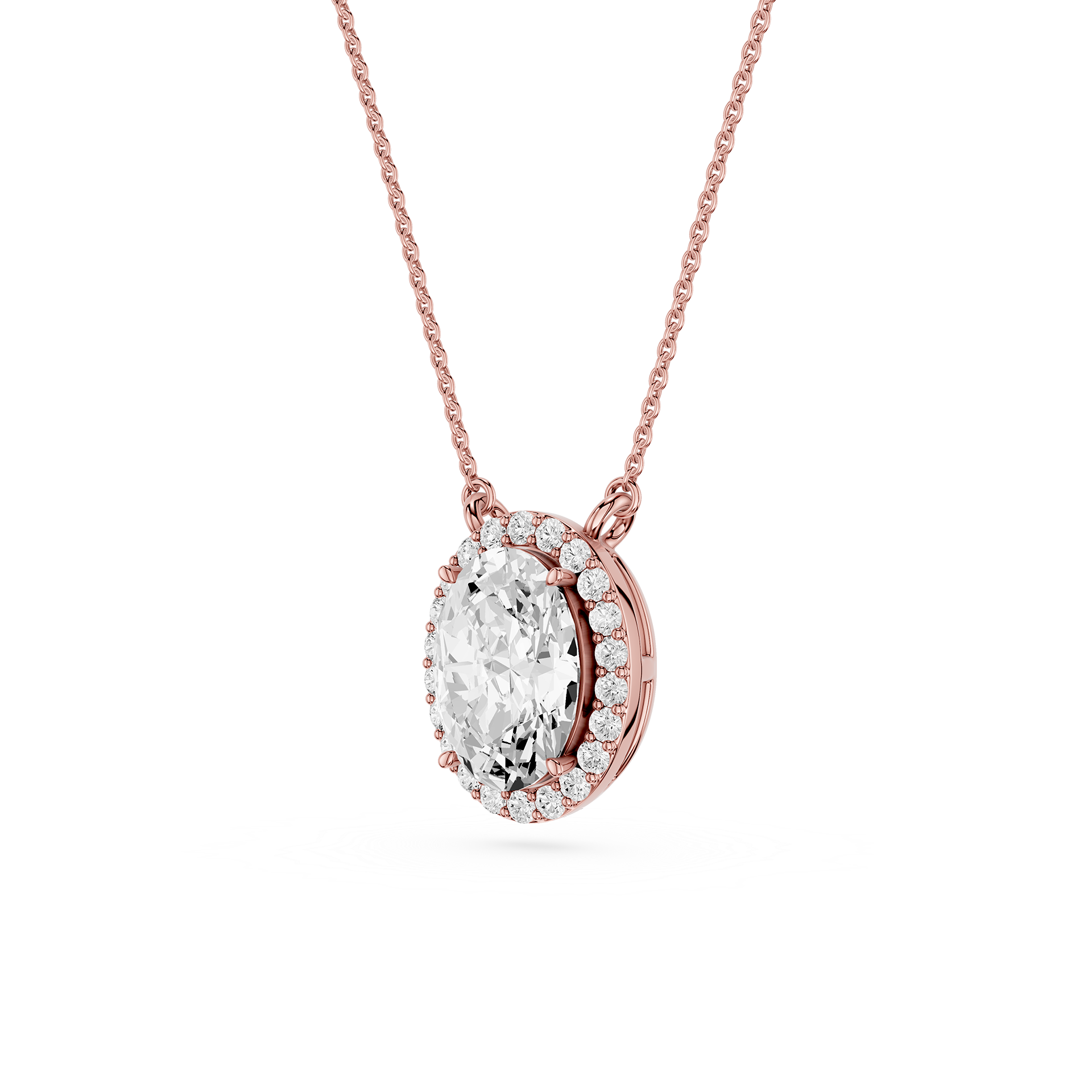 Oval Halo Lab Grown Diamond Pendant