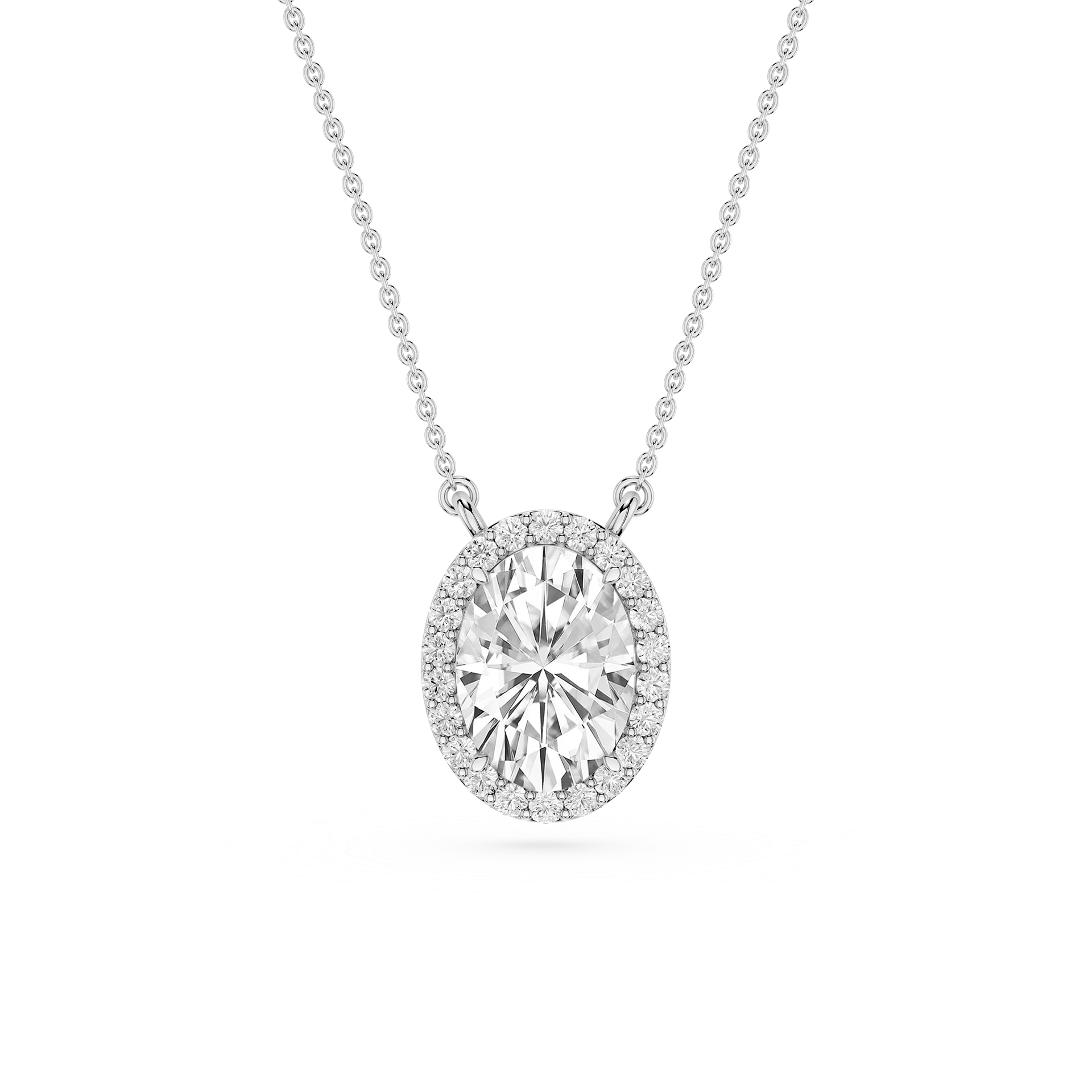 Oval Halo Lab Grown Diamond Pendant