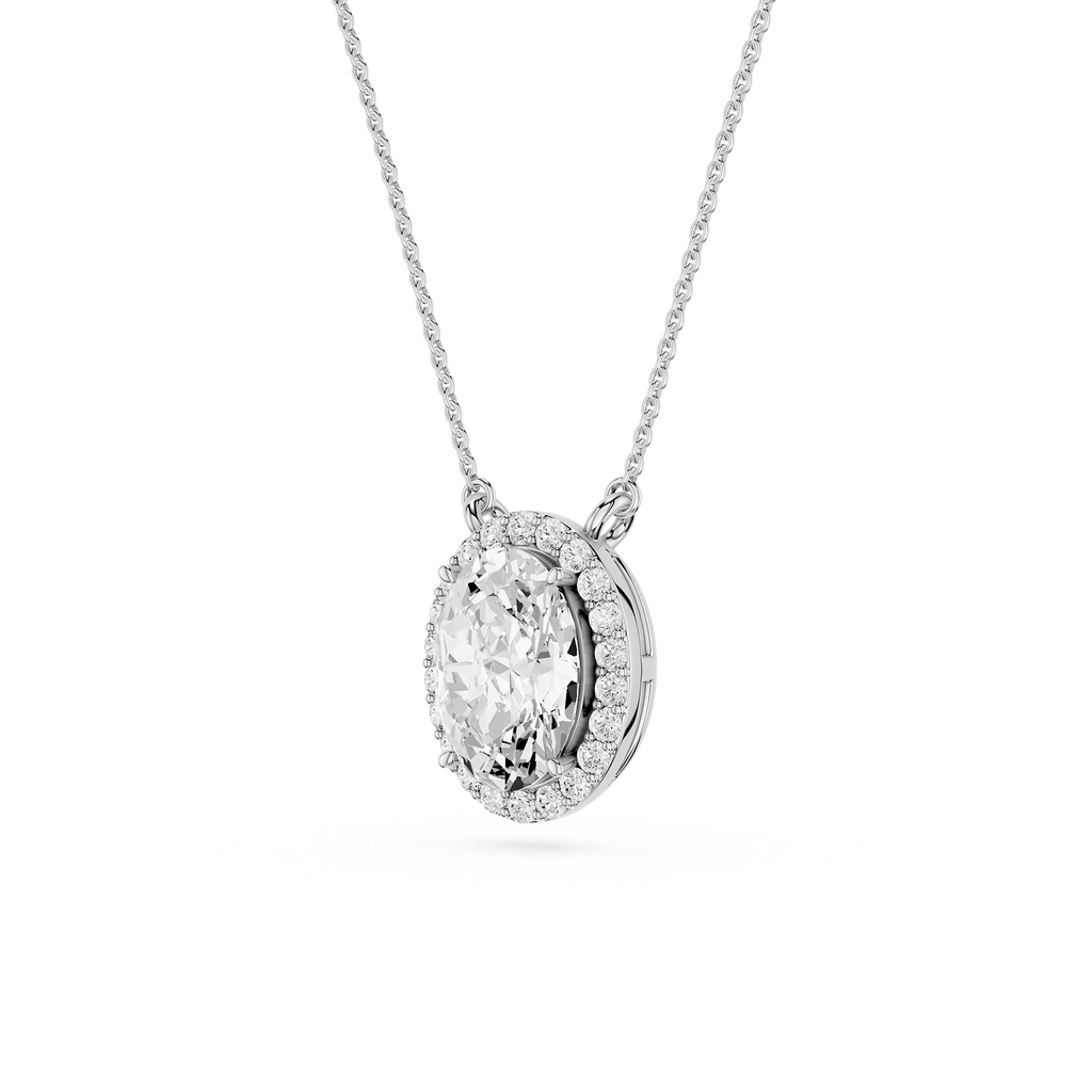 Oval Halo Lab Grown Diamond Pendant
