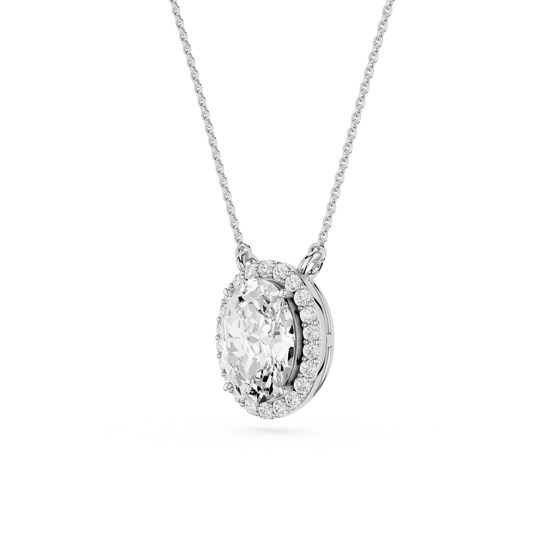Oval Halo Lab Grown Diamond Pendant