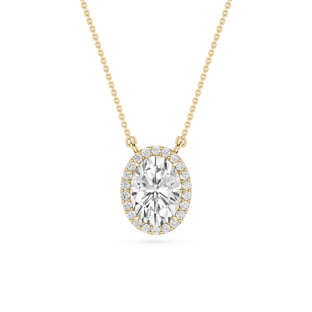 Oval Halo Lab Grown Diamond Pendant