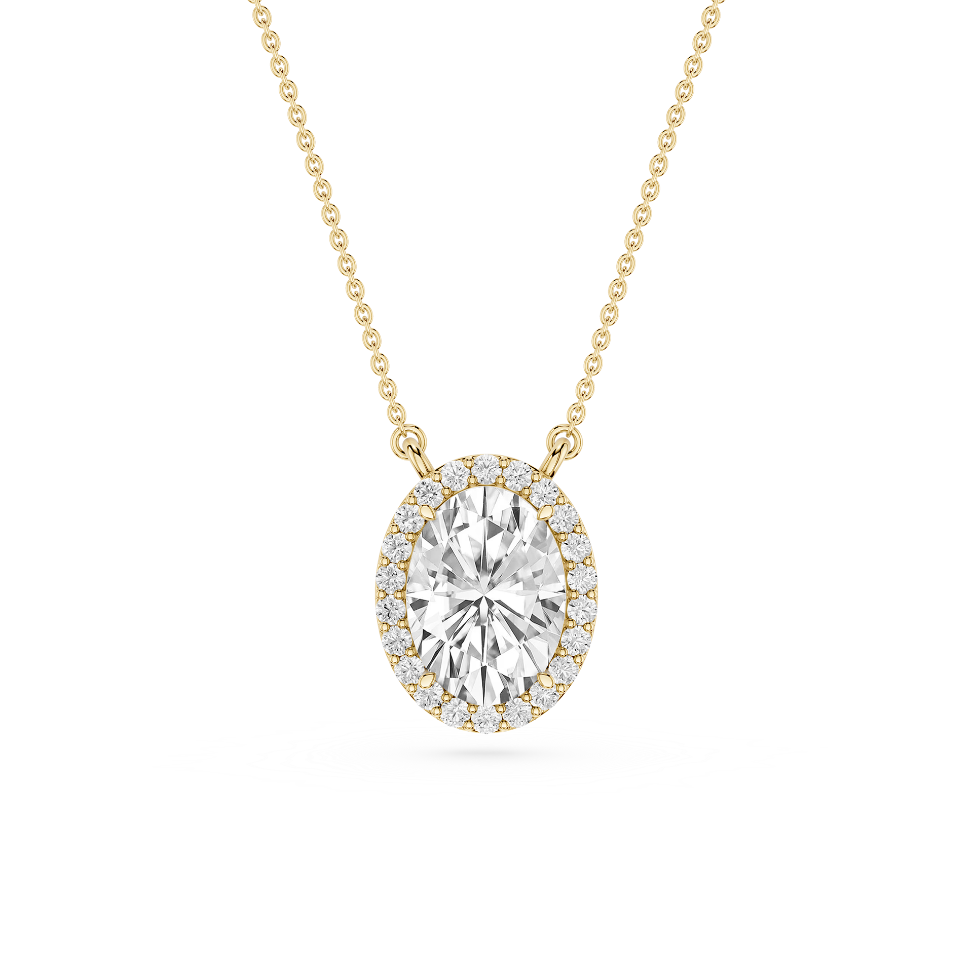 Oval Halo Lab Grown Diamond Pendant