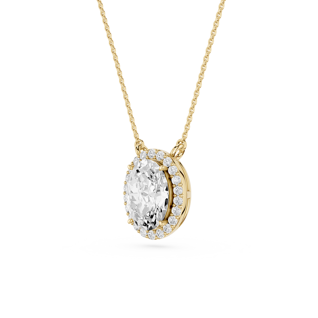 Oval Halo Lab Grown Diamond Pendant