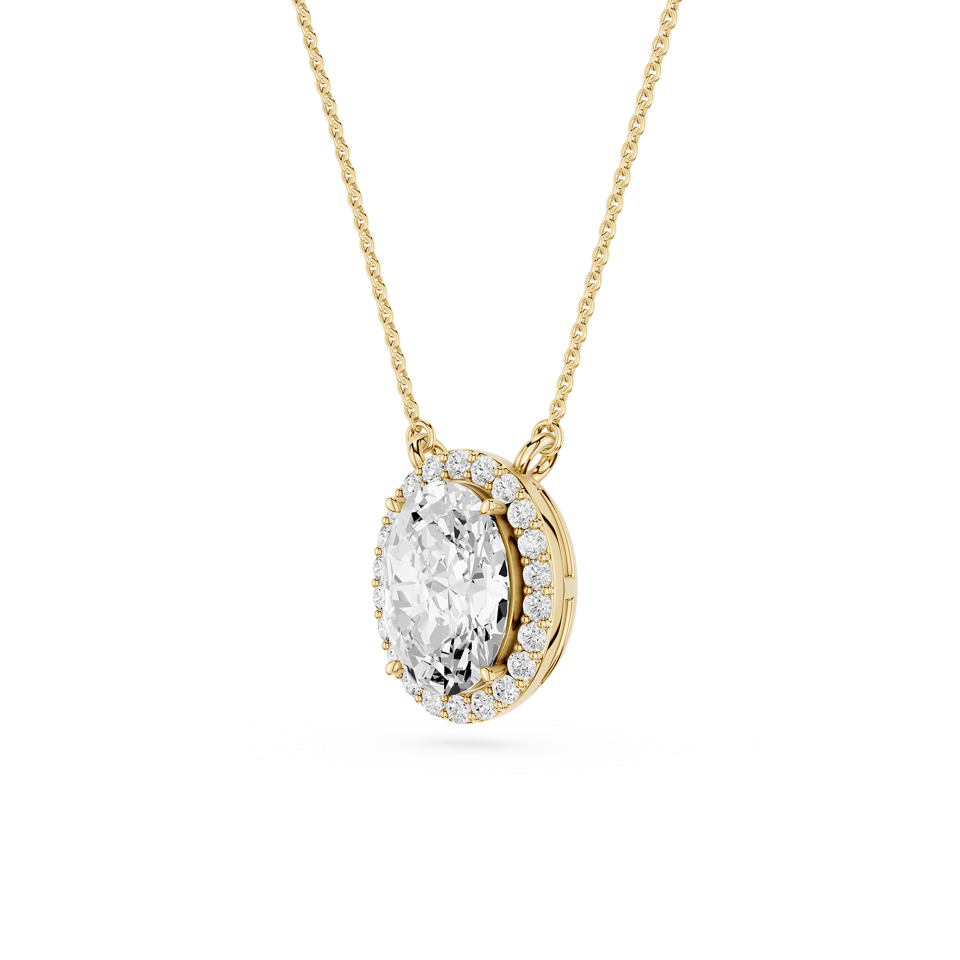 Oval Halo Lab Grown Diamond Pendant