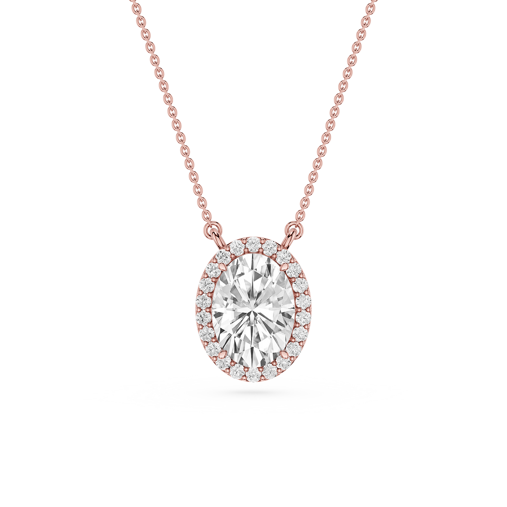 Oval Halo Lab Grown Diamond Pendant