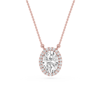 Oval Halo Lab Grown Diamond Pendant