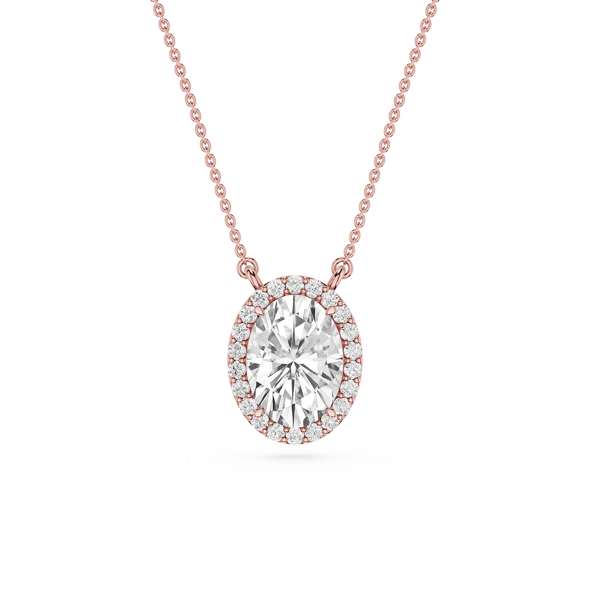 Oval Halo Lab Grown Diamond Pendant