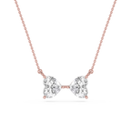 Heart Cut Lab Grown Diamond Two Stone Pendant