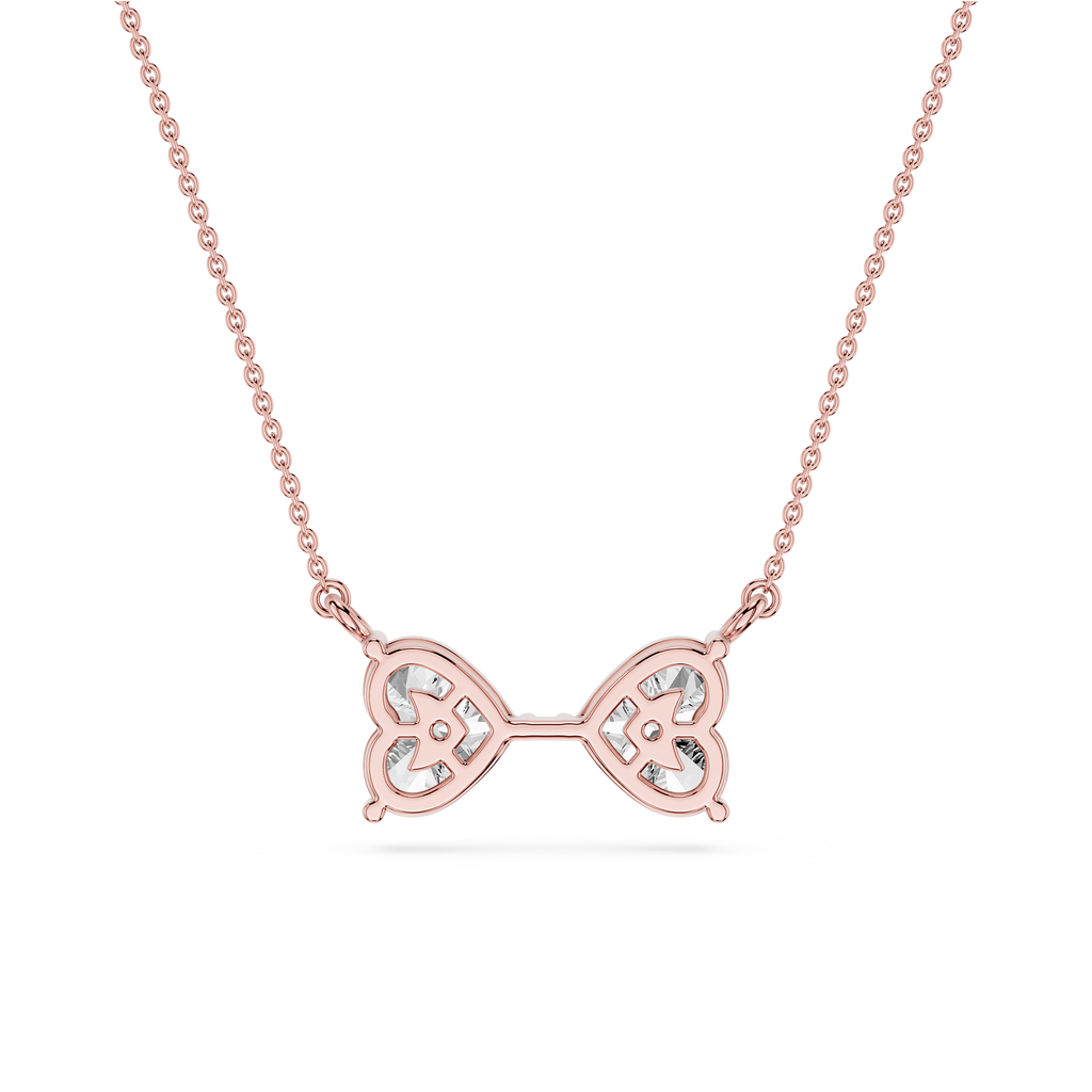 Heart Cut Lab Grown Diamond Two Stone Pendant