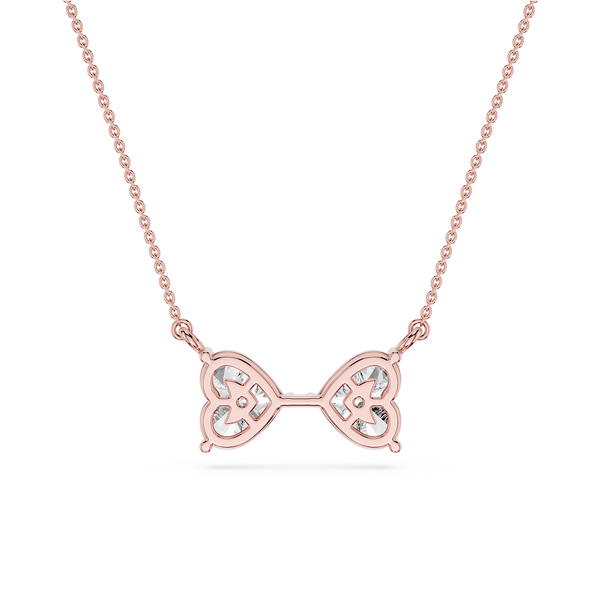 Heart Cut Lab Grown Diamond Two Stone Pendant