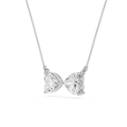 Heart Cut Lab Grown Diamond Two Stone Pendant