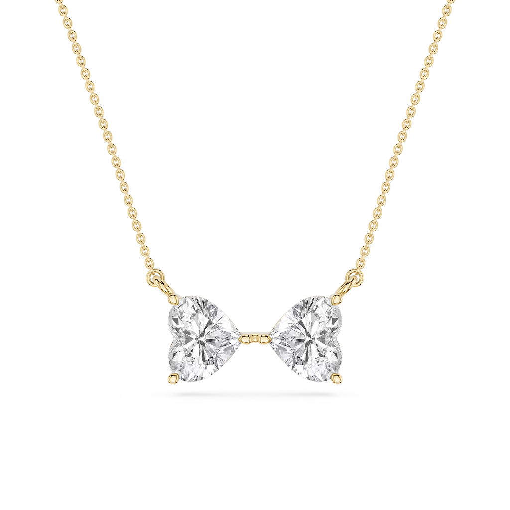 Heart Cut Lab Grown Diamond Two Stone Pendant