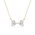 Heart Cut Lab Grown Diamond Two Stone Pendant