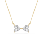 Heart Cut Lab Grown Diamond Two Stone Pendant