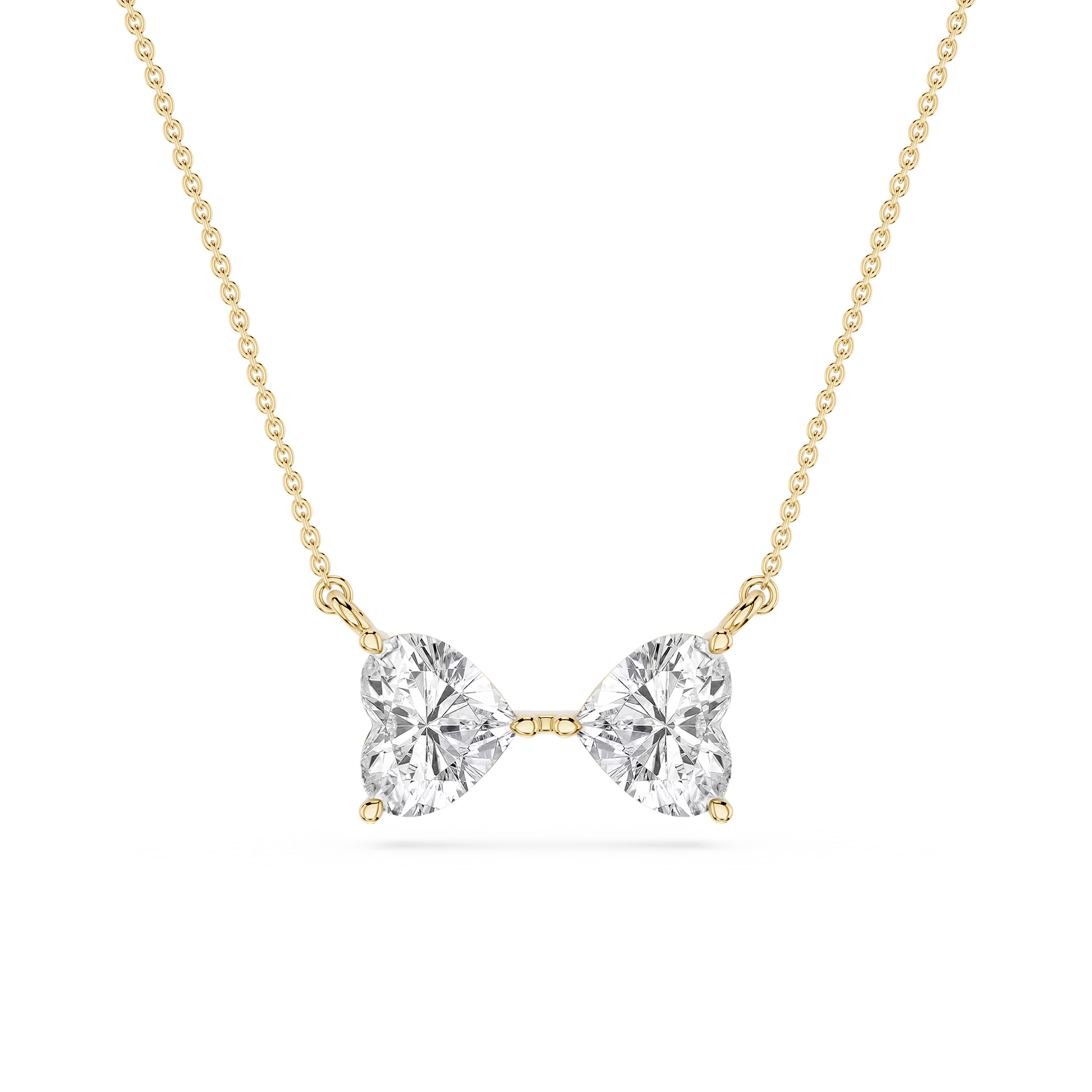 Heart Cut Lab Grown Diamond Two Stone Pendant