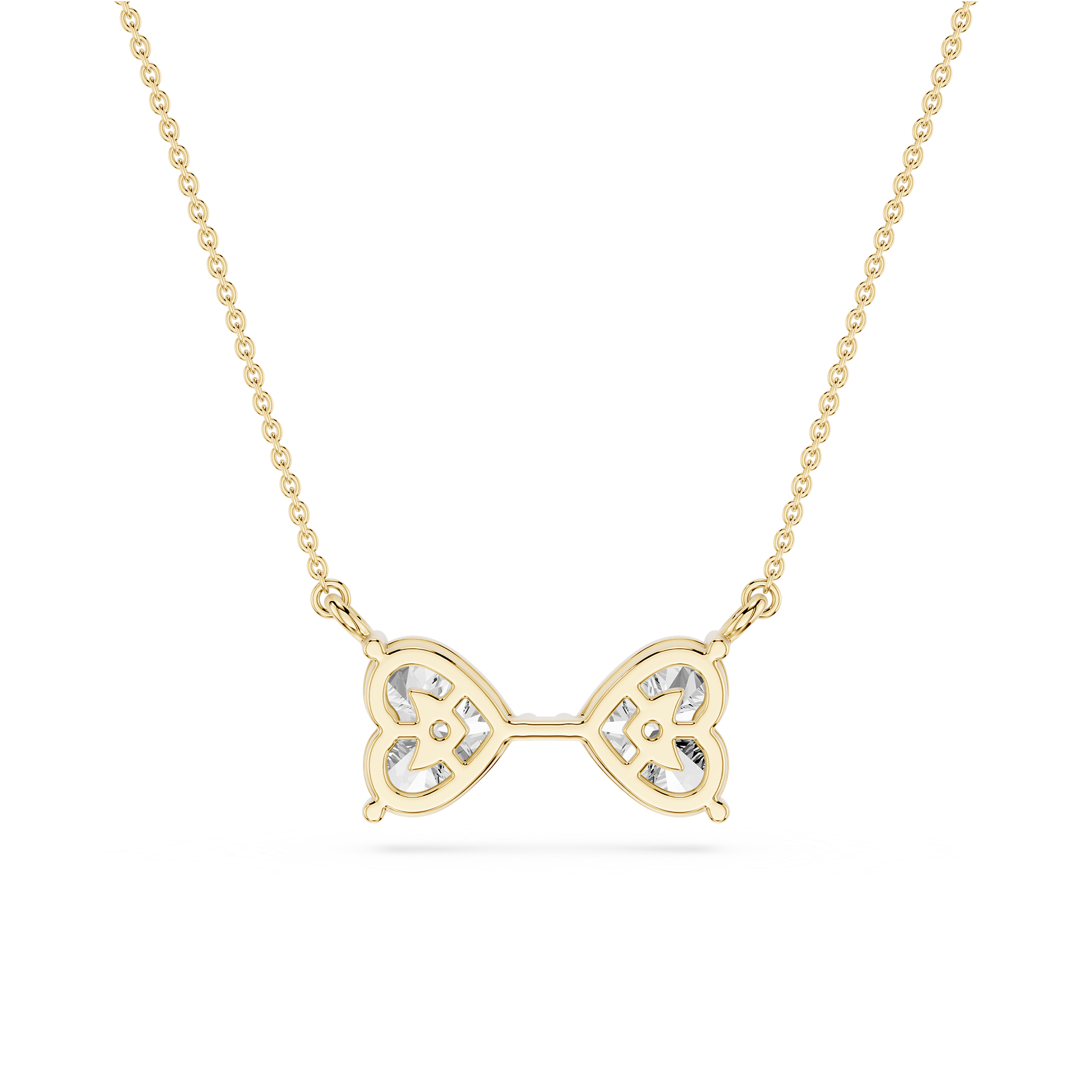 Heart Cut Lab Grown Diamond Two Stone Pendant