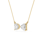 Heart Cut Lab Grown Diamond Two Stone Pendant
