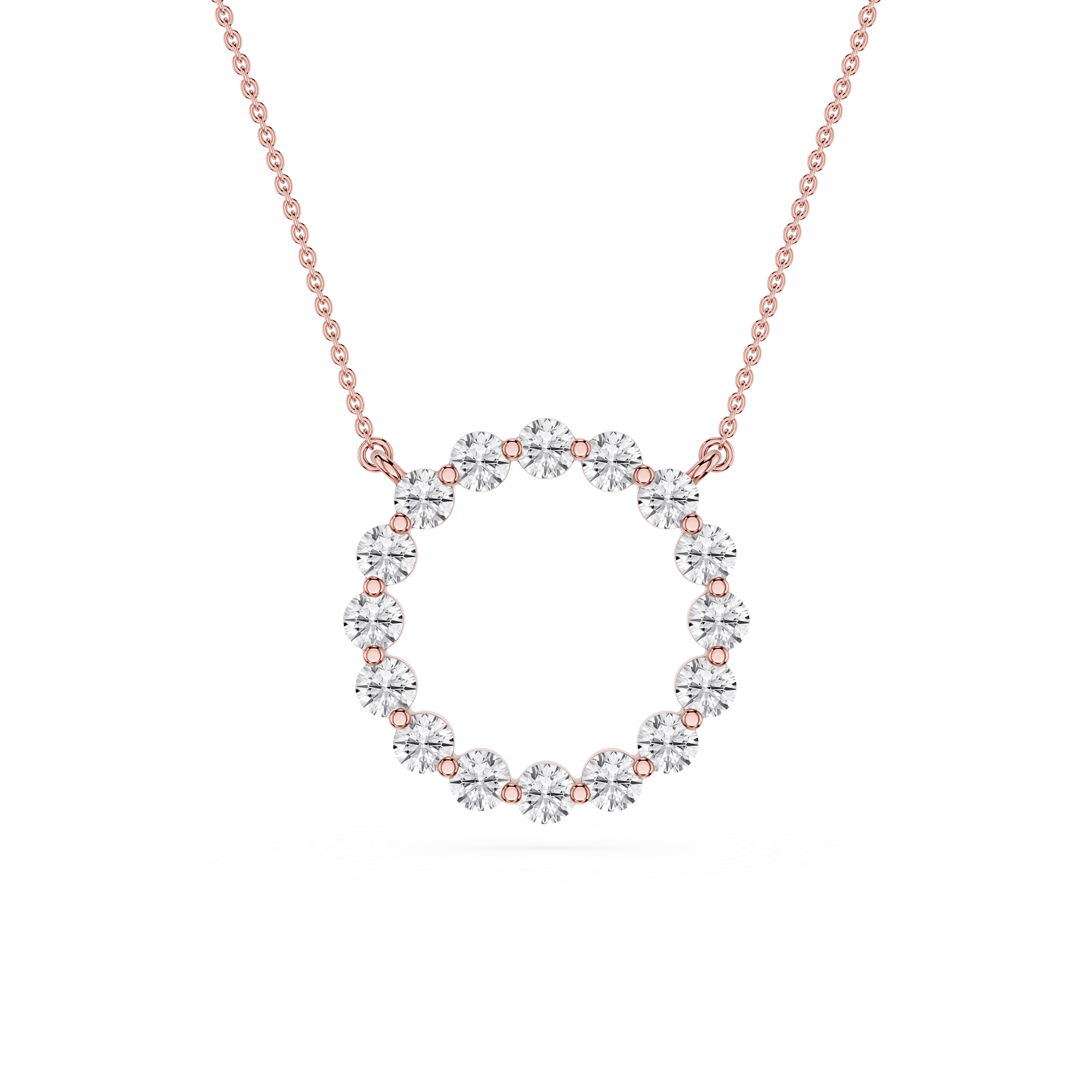 Round Cut Lab Grown Diamond Circle Pendant