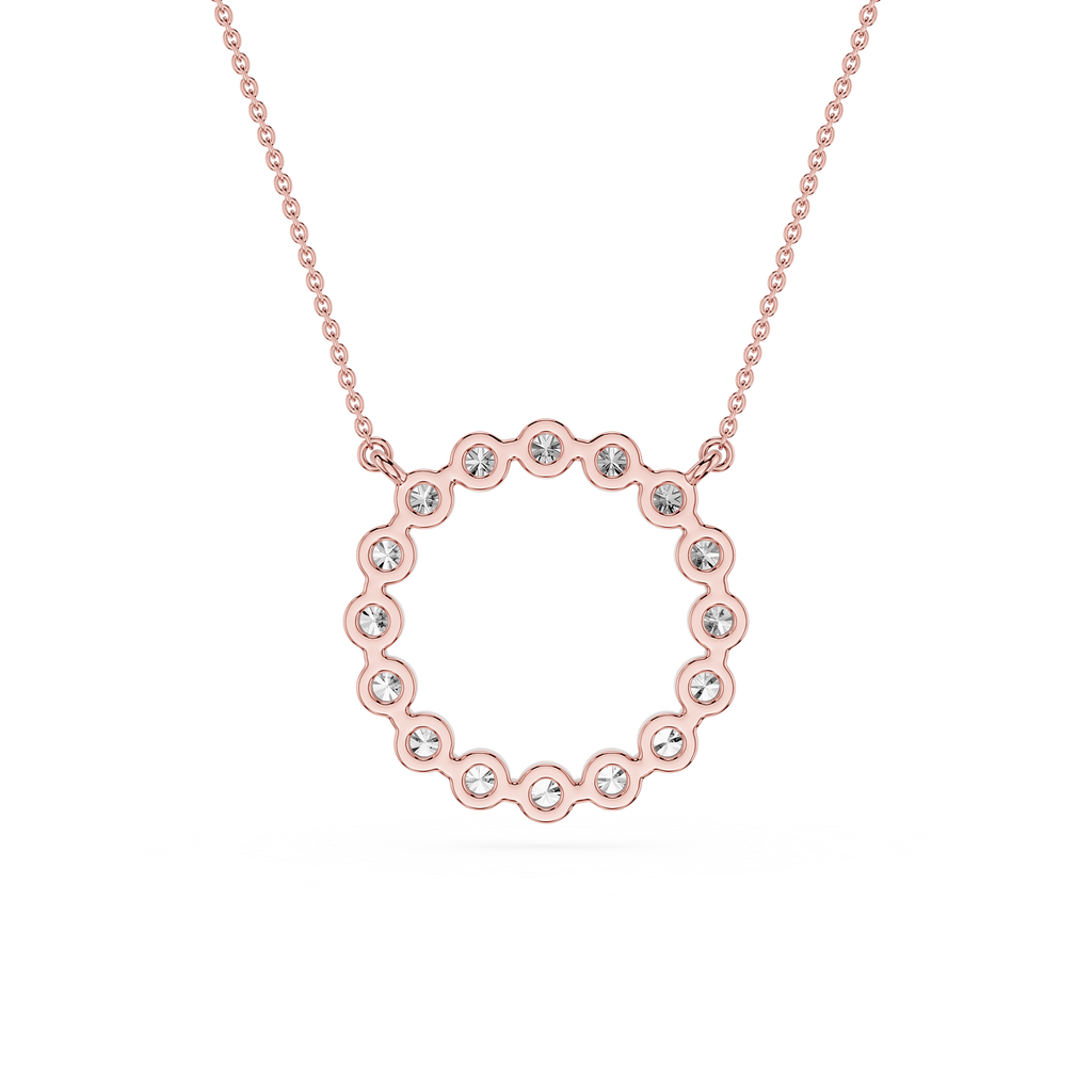 Round Cut Lab Grown Diamond Circle Pendant