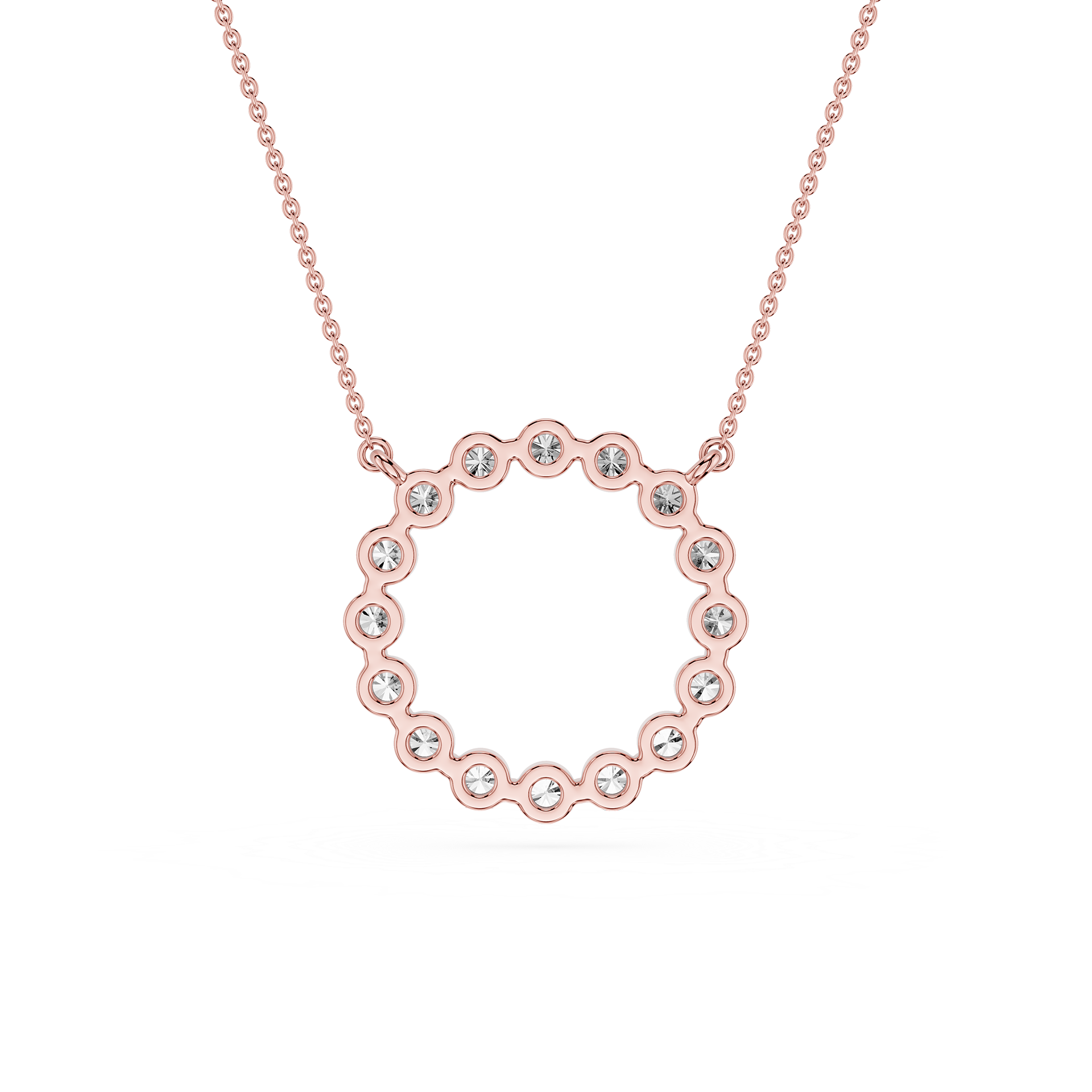 Round Cut Lab Grown Diamond Circle Pendant