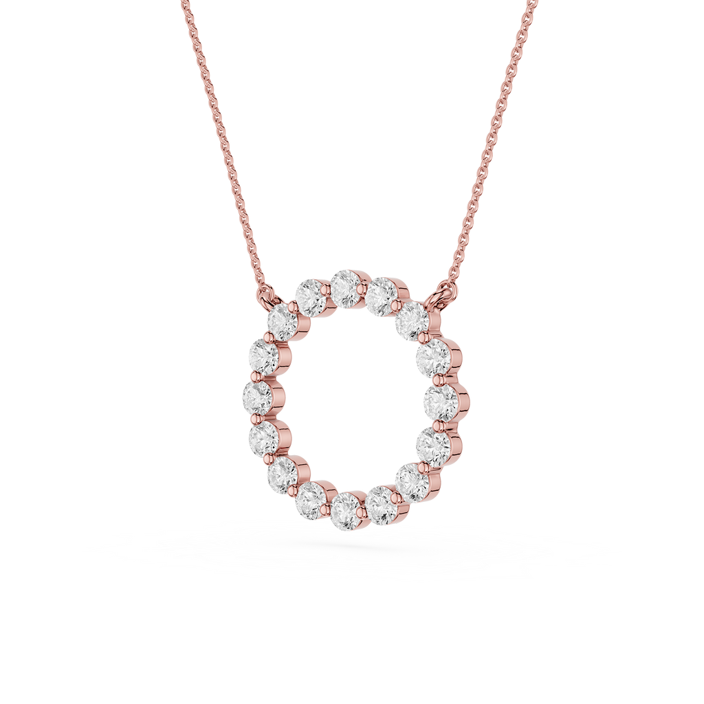Round Cut Lab Grown Diamond Circle Pendant