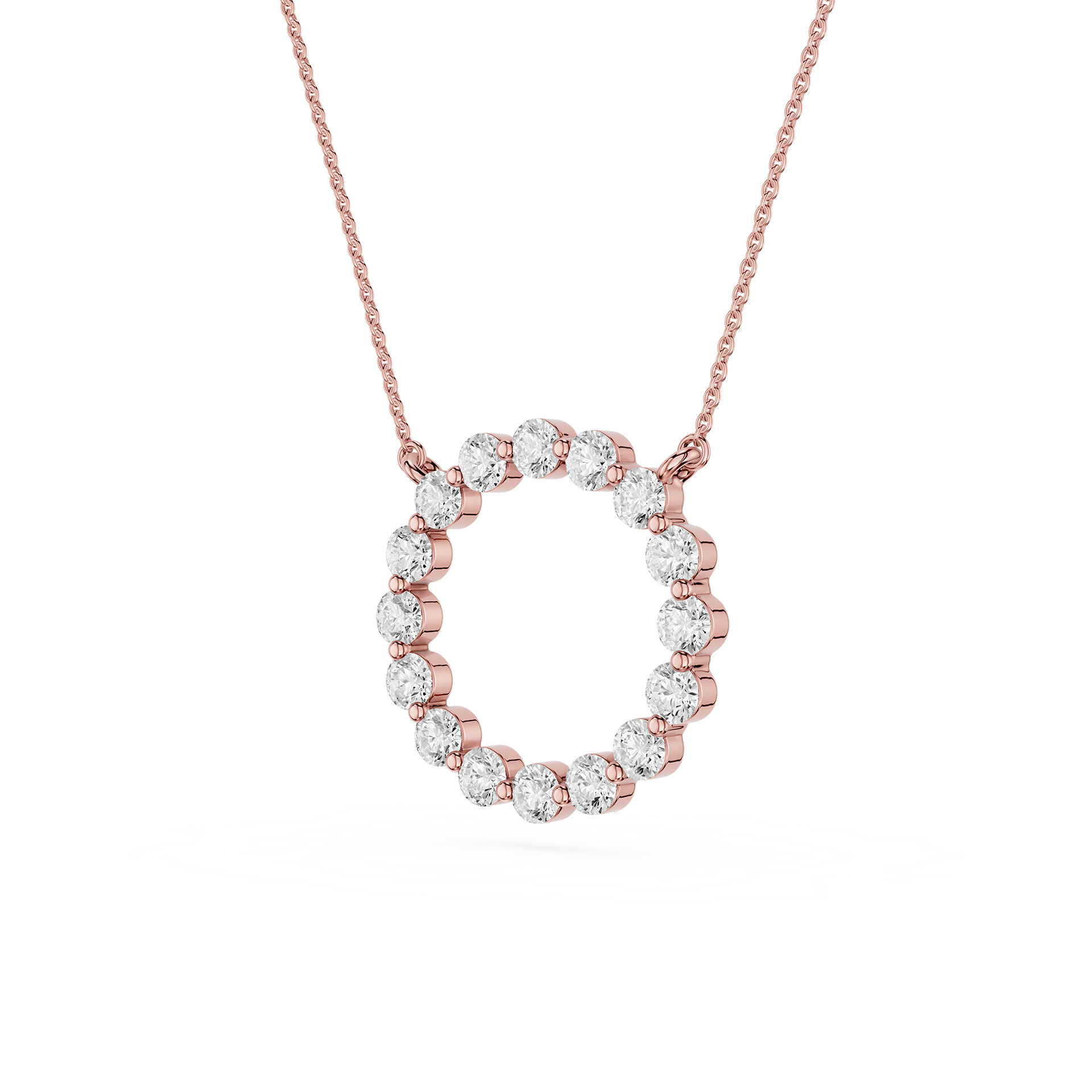 Round Cut Lab Grown Diamond Circle Pendant