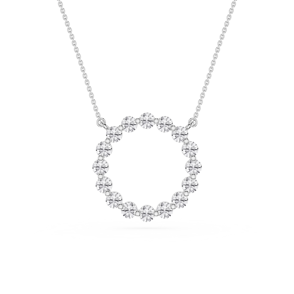 Round Cut Lab Grown Diamond Circle Pendant