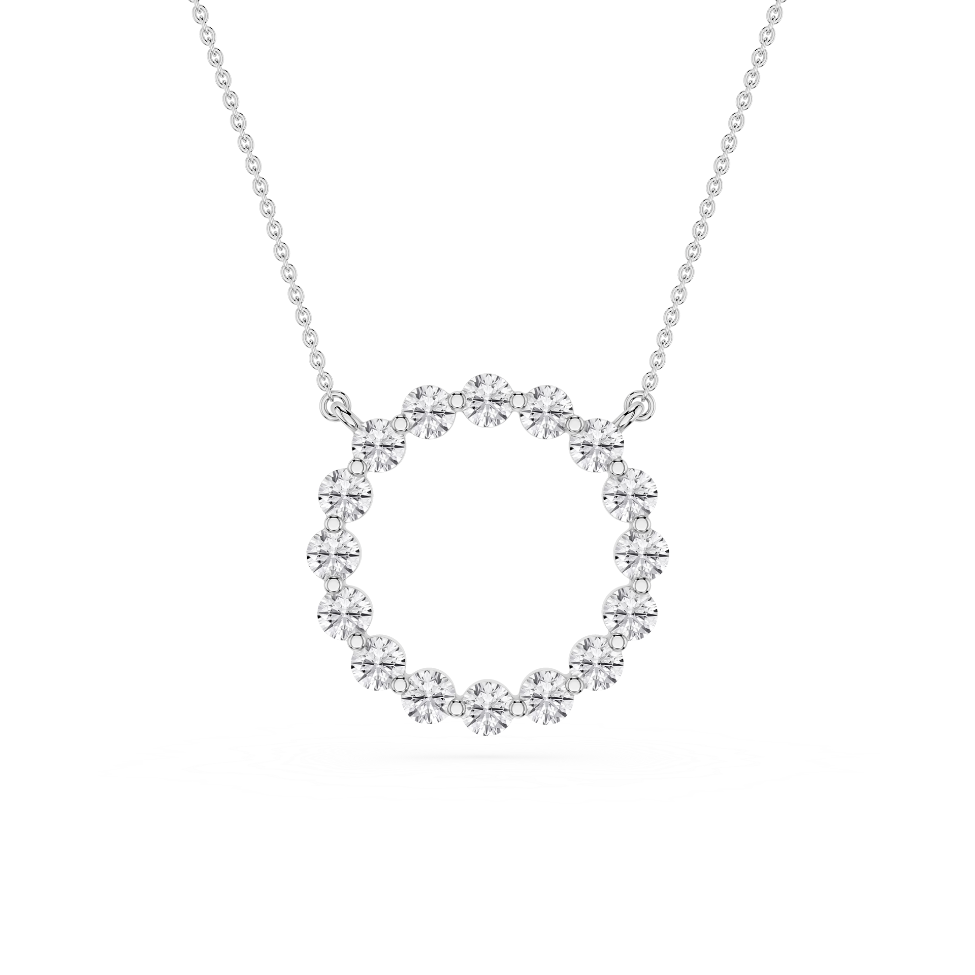 Round Cut Lab Grown Diamond Circle Pendant