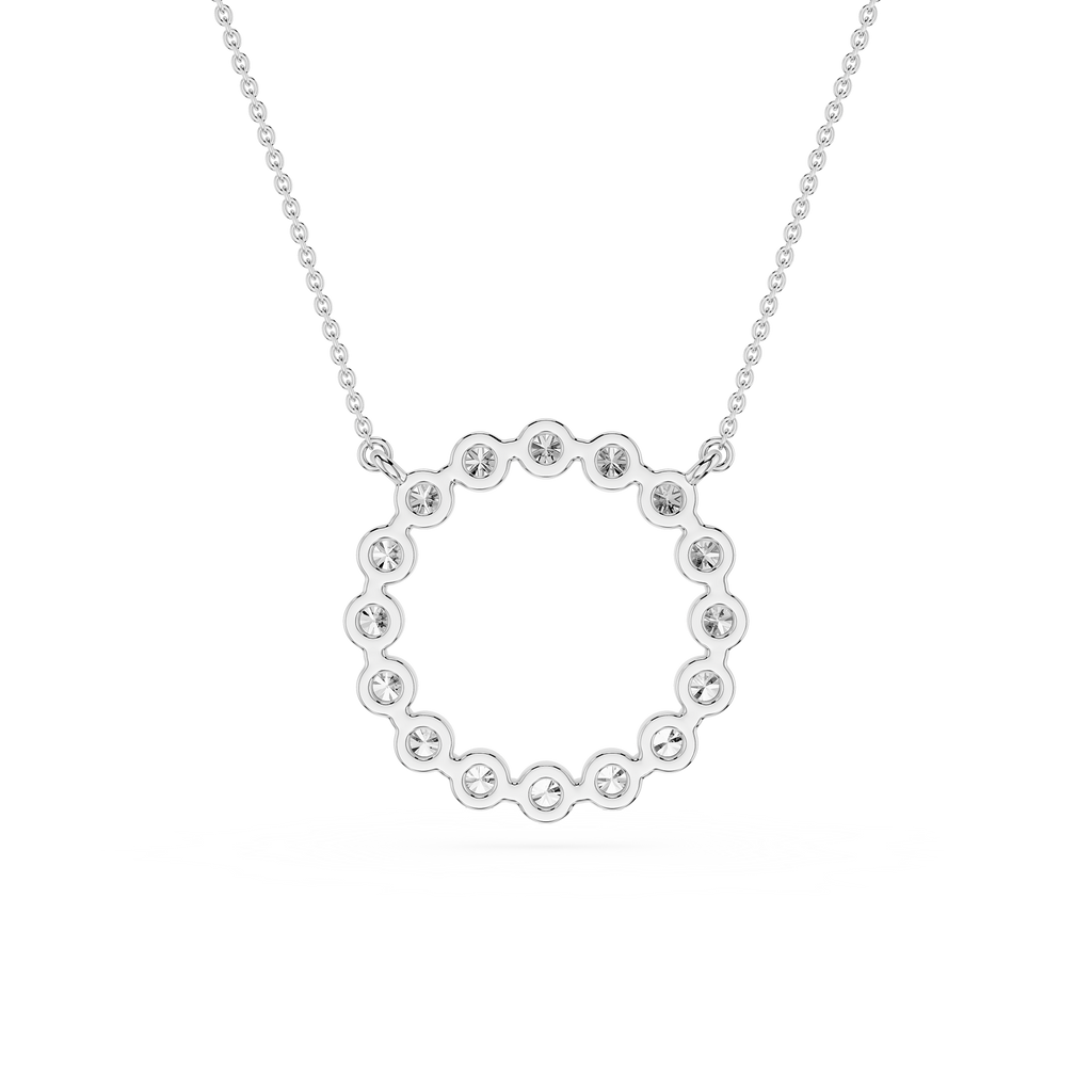 Round Cut Lab Grown Diamond Circle Pendant