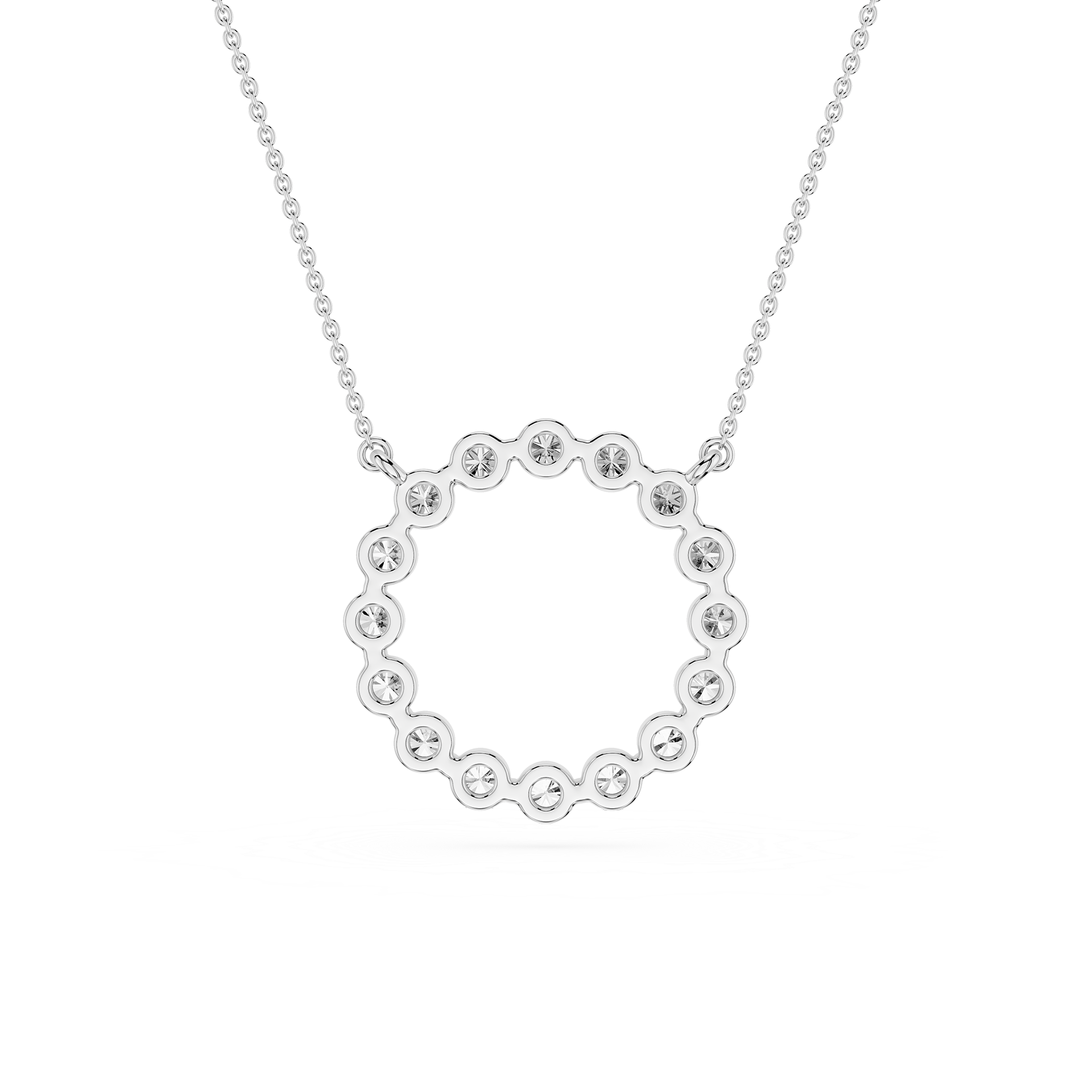 Round Cut Lab Grown Diamond Circle Pendant