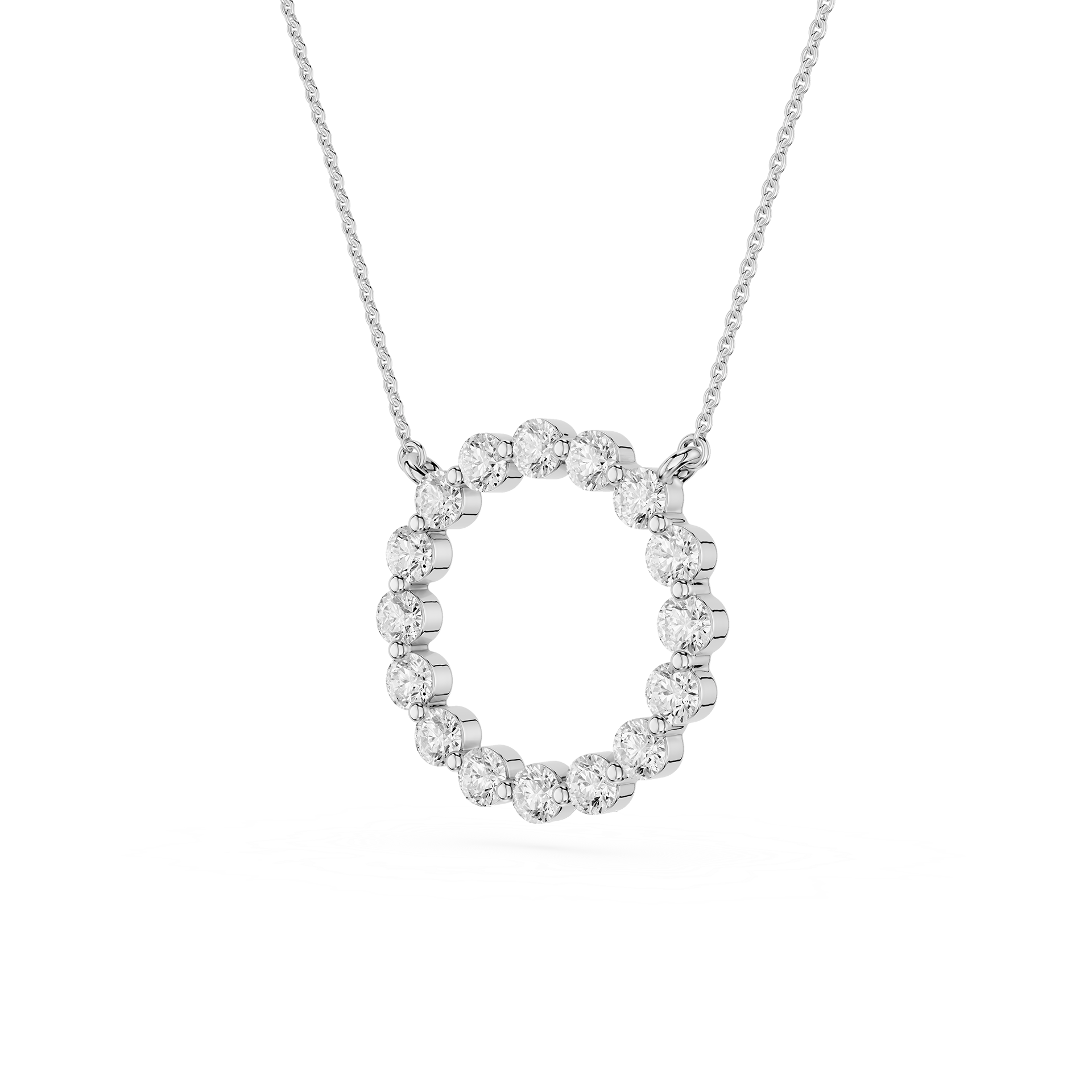 Round Cut Lab Grown Diamond Circle Pendant