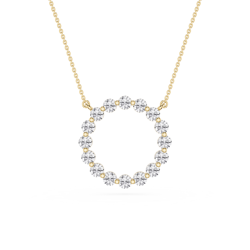 Round Cut Lab Grown Diamond Circle Pendant