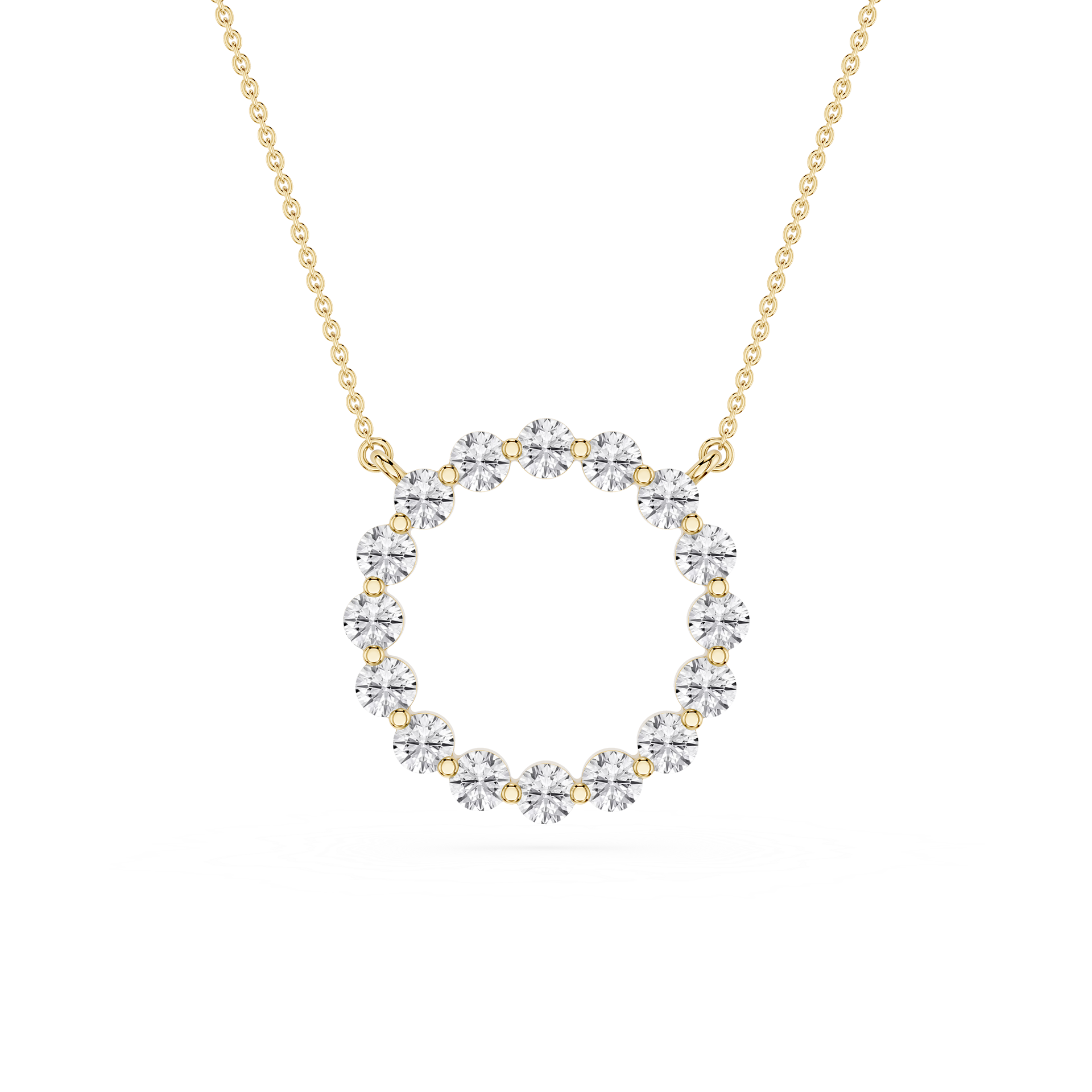 Round Cut Lab Grown Diamond Circle Pendant