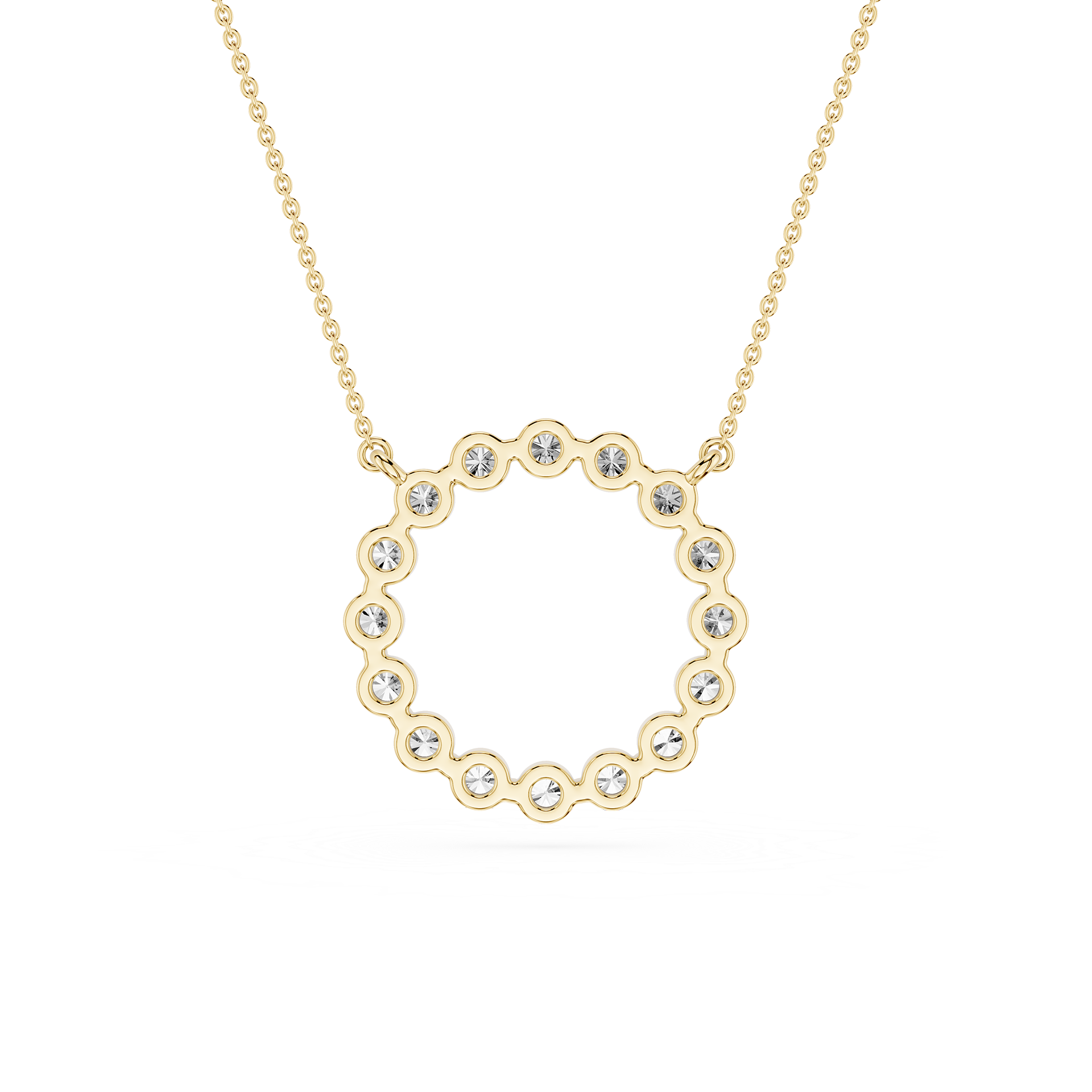 Round Cut Lab Grown Diamond Circle Pendant