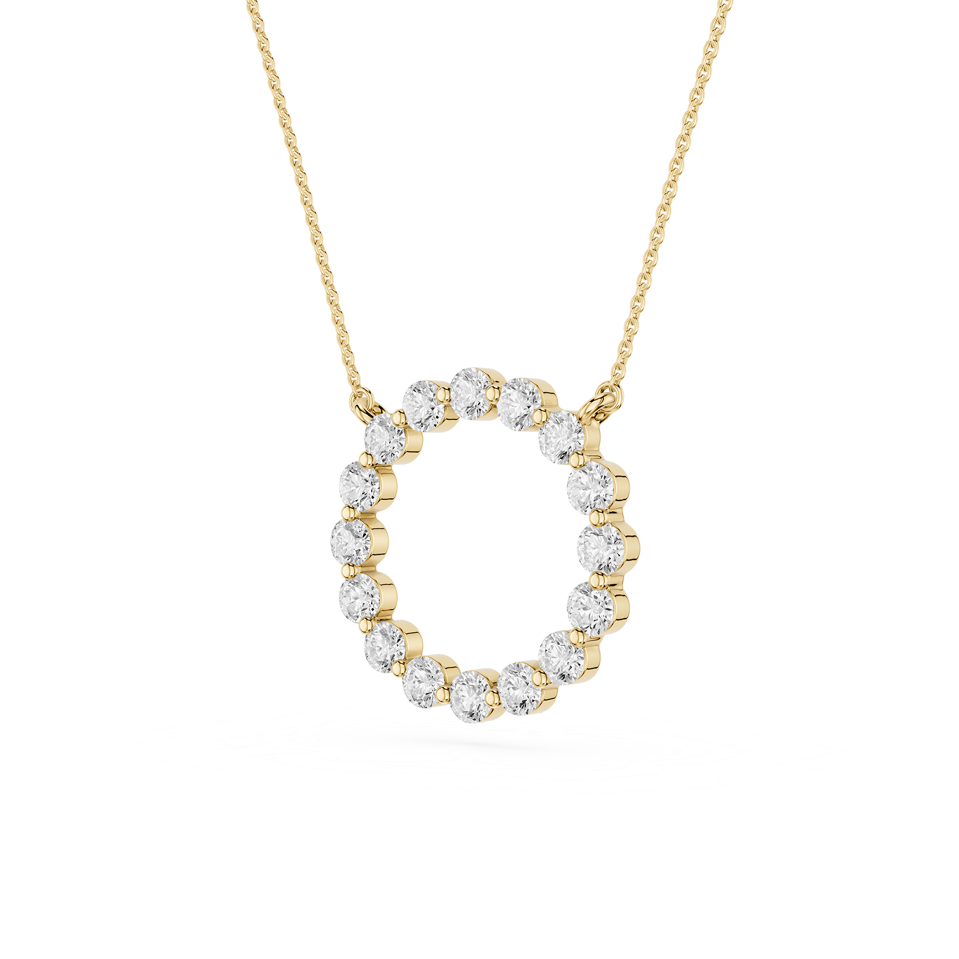 Round Cut Lab Grown Diamond Circle Pendant