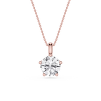 Round Cut Lab Grown Diamond Solitaire Pendant Necklace