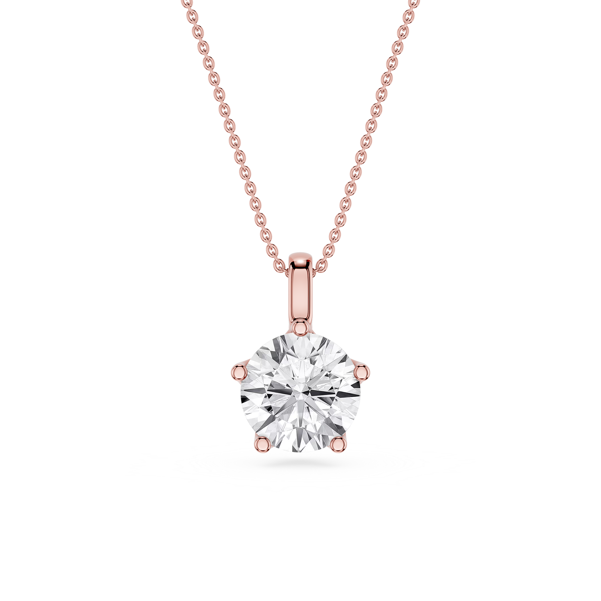 Round Cut Lab Grown Diamond Solitaire Pendant Necklace