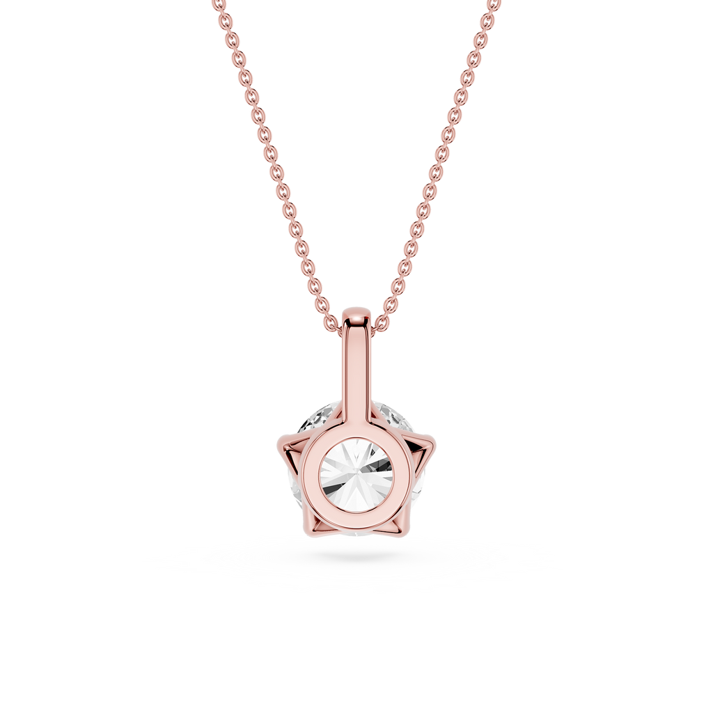 Round Cut Lab Grown Diamond Solitaire Pendant Necklace