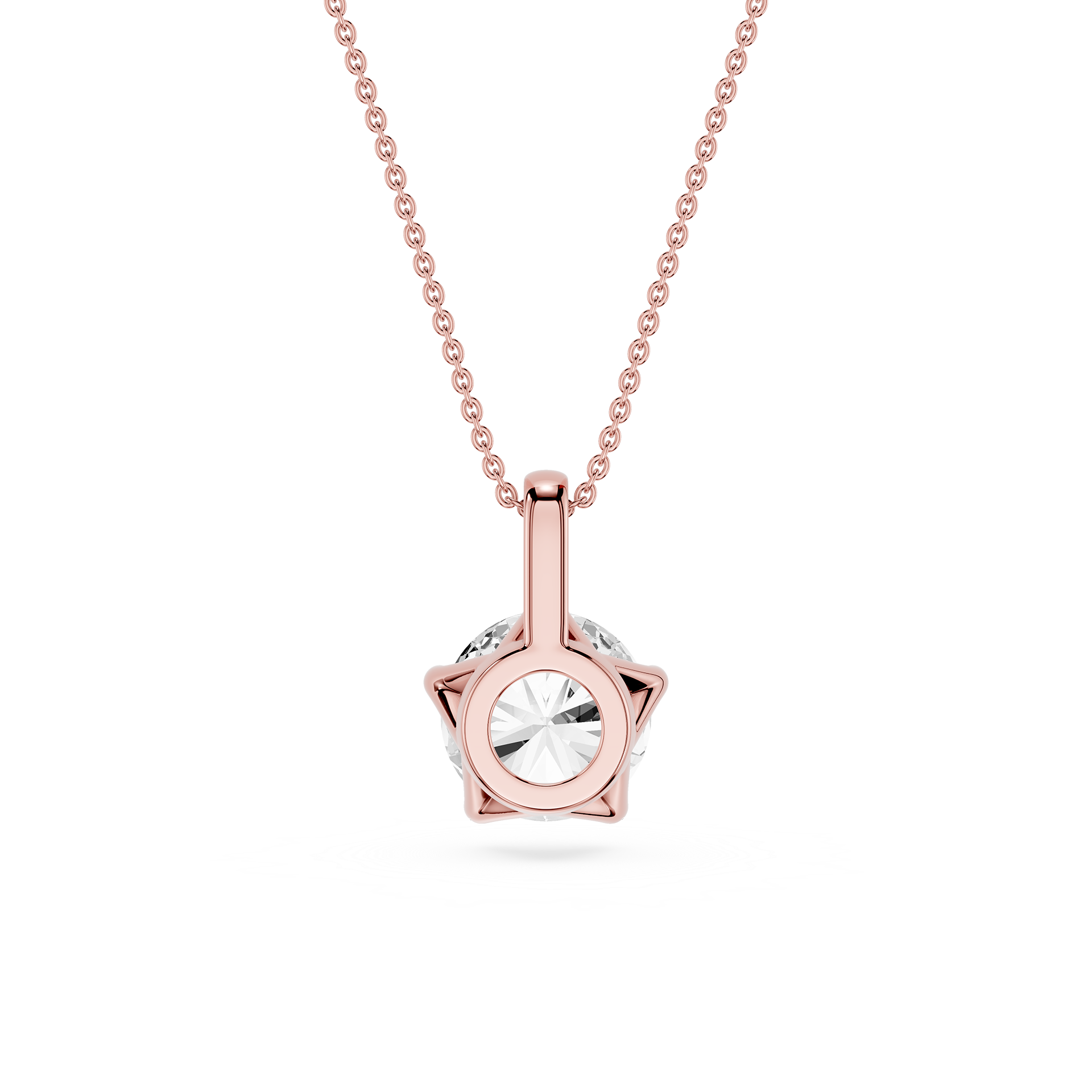 Round Cut Lab Grown Diamond Solitaire Pendant Necklace